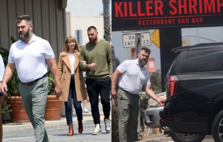 Jason Kelce Spotted Enjoying Casual Lunch with Future Sister-in-Law Taylor Swift and Fiancé Travis Kelce at Budget-Friendly Marina del Rey Favorite Killer Shrimp