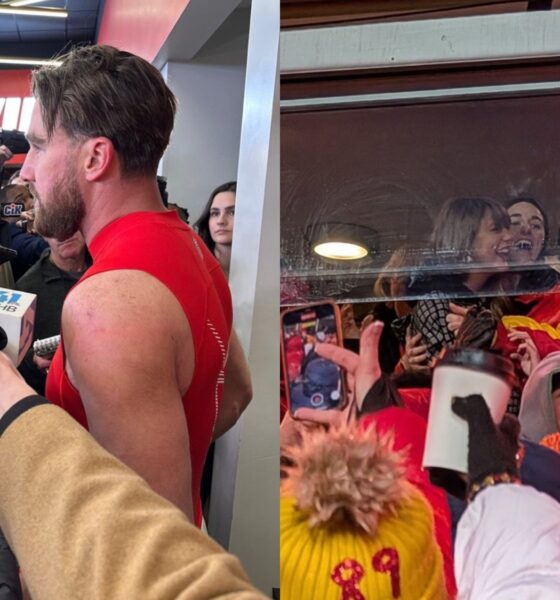 Travis Kelce’s Post-Game Interview Is Equal Parts Victory Speech and Love Letter as He Thanks Taylor Swift and Her Family for Cheering Him to Touchdown Glory