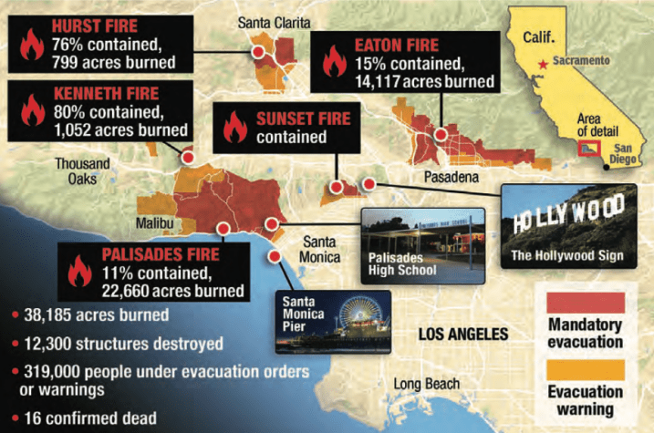 LA fires live updates: LA County fire chief tells victims they can’t return until red flag warnings end