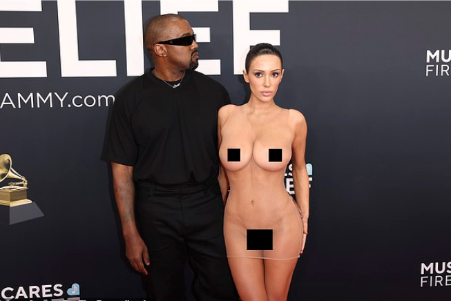 Bianca Censori sparks outrage as she goes NAKED on Grammys 2025 red carpet with covered-up Kanye West