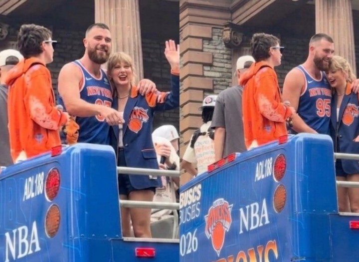 Travis Kelce and Taylor Swift Join Knicks Victory Parade Bus, Celebrating Championship Glory Alongside Timothée Chalamet